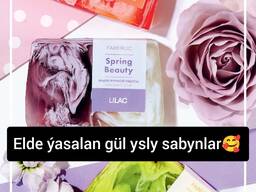 Elde ýasalan gül ysly sabynlar by Aýbölek Faberlik Türkmenistan Aşgabat Faberlic kosmetika