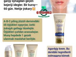 Yüz agardyjy krem we ýakal, düwürtik yzlaryny aýyryjy piling. By Aýbölek Faberlik Aşgabat